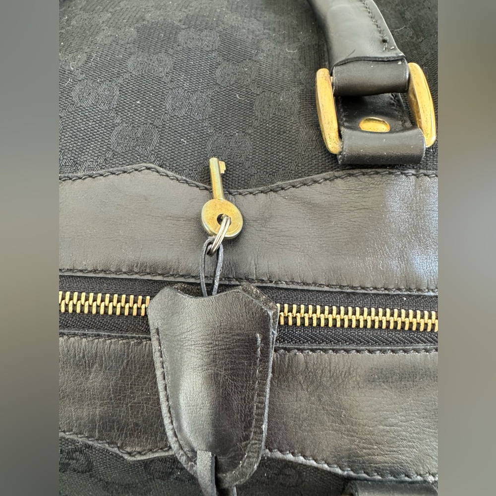 SOLD-Gucci Black GG Logo Weekender Travel Bag with COA - Picture 12 of 16